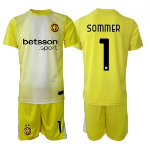 Inter Milan Yann Sommer #1 Målvakt Borta Kläder Barn 2025-26 Kortärmad (+ Korta byxor)